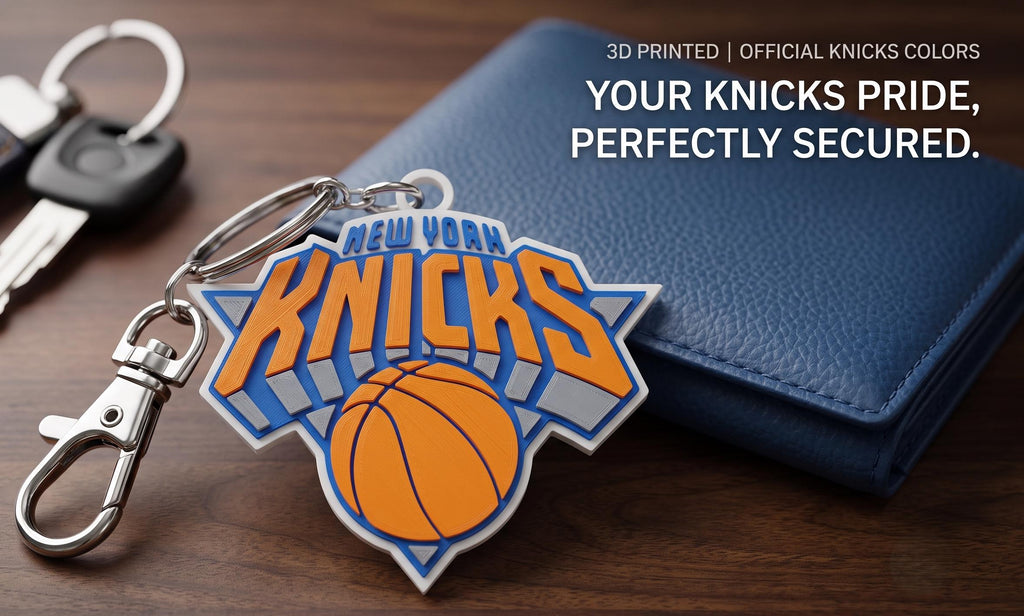 New York Knicks Keychain, 3D Printed NBA Basketball Bag Charm, Knicks Gift for Him, NY Knicks Logo Keyring, Basketball Fan Accessories