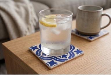 Portuguese Azulejo 3D Printed Coaster Set of 4 – Blue White Tile Pattern – Handmade Mediterranean Home Decor Gift – Kitchen & Living Room