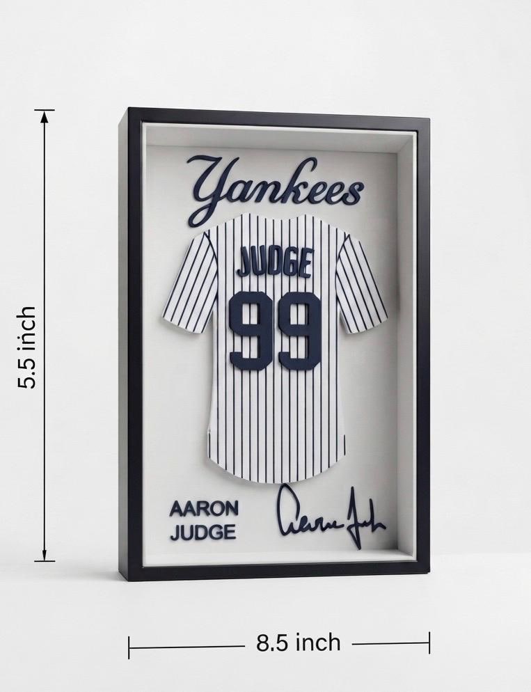 Aaron Judge Yankees Shadow Box, 3D Printed MLB Jersey Wall Decor, Baseball Desk Accessory, New York Yankees Gift, 99 Jersey Sign, Sports Fan