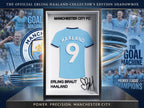 Erling Haaland Man City 3D Printed Jersey Shadow Box | Soccer Desk & Wall Art | Back to School College Dorm Decor | Football Fan Gift