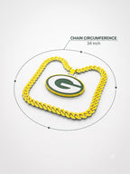 Green Bay Packers Necklace | NFL 34" Chunky Turnover Chain Pendant