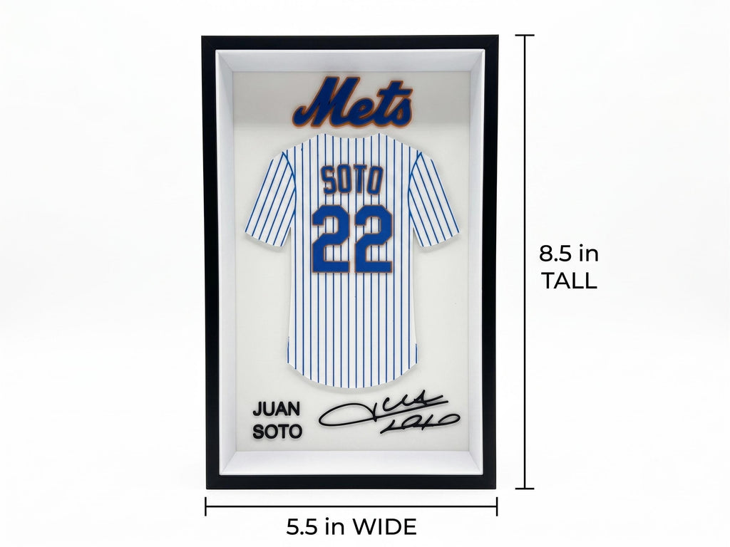 Juan Soto Shadow Box, NY Mets 3D Printed Baseball Jersey, New York Mets Desk Decor, MLB Sports Memorabilia Art, Unique Baseball Gift