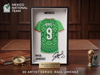 Raúl Jiménez Mexico Jersey 3D Printed Shadow Box Desk Art | Custom Soccer Memorabilia Jersey Frame | Mexico National Team Football Gift