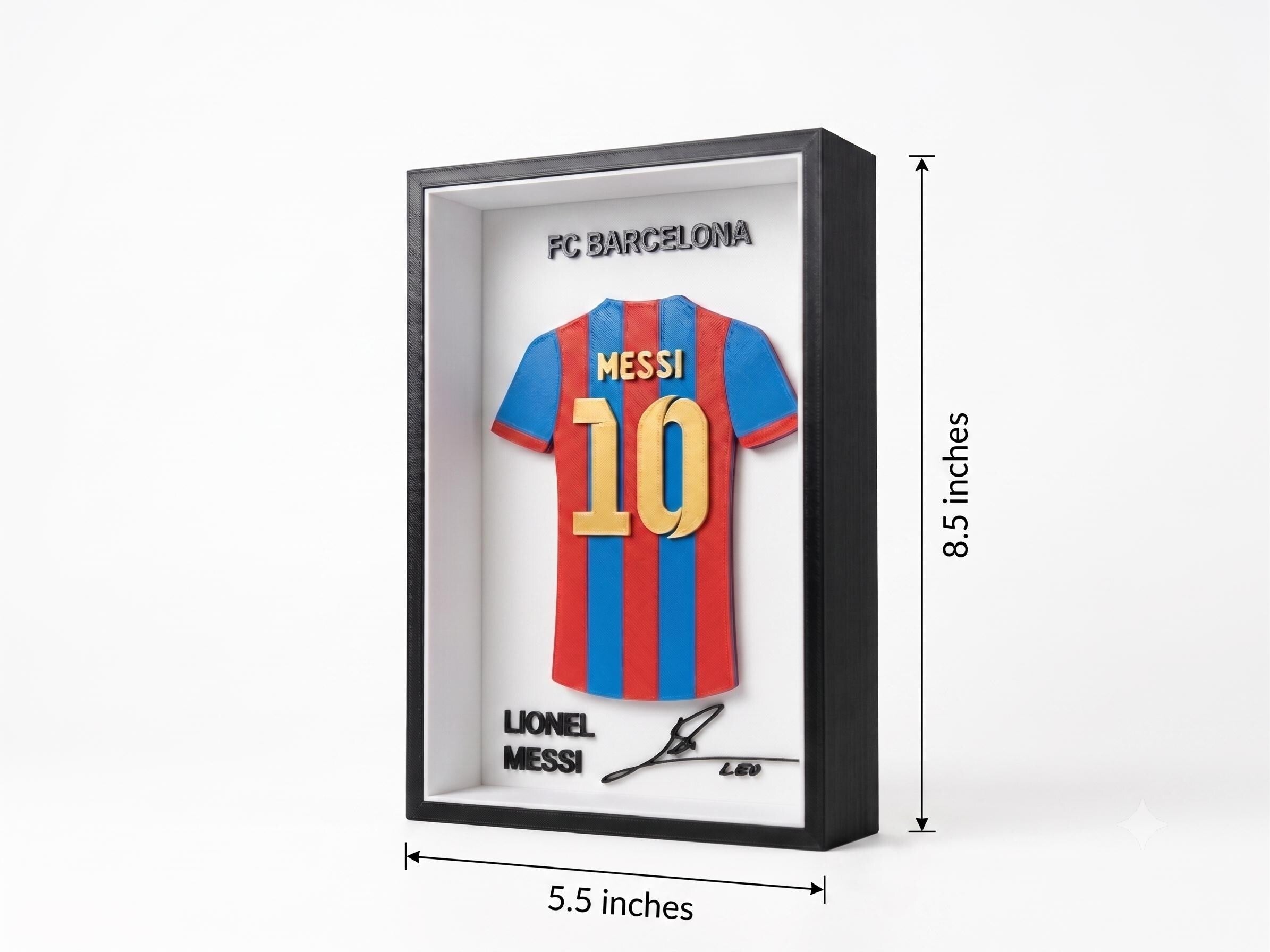 Messi Jersey Shadow Box 3D Printed • Barcelona Jersey Display • Messi Gift for Fans • Football Decor • Lionel Messi • Desk & Shelf Display