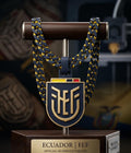 Ecuador La Tricolor Crest Necklace – 3D Printed Football Pendant – Lightweight Ecuador Fan Jewelry – Gift for Soccer Lovers – World Cup Swag