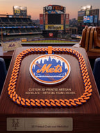 NY Mets Fan Chain & Medallion • 3D Printed Cuban Link Necklace • Queens Baseball Swag • New York Mets Stadium Gear • Citi Field Citizin Gift