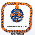 New York Knicks 2026 NBA Championship Necklace, 34" PLA 3D Printed NY Fan Chain