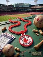 Boston Red Sox Necklace, 3D Printed Red Sox Chain, Large Baseball Pendant Statement Necklace, Boston Fan Game Day Gear, 34 Inch Big Chain