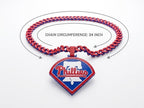 Philadelphia Phillies Chain Necklace | 3D Printed 34-Inch Game Day Phanatic Fan Gear | Citizens Bank Park Tailgate | MLB Logo Pendant