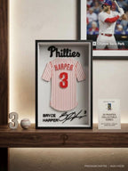 Bryce Harper Phillies Jersey Shadow Box | 3D Printed MLB Desk Decor | Personalized Baseball Gift for Men | Phillies Fan Wall Art