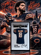 Caleb Williams Chicago Bears #18 3D Printed Jersey Shadowbox Frame | Custom Football Fan Memorabilia | Man Cave Sports Decor Gift