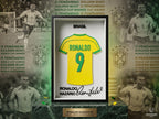 Ronaldo Nazário Brazil National Team Shadow Box | R9 Soccer Jersey Art | Dorm & Desk Decor