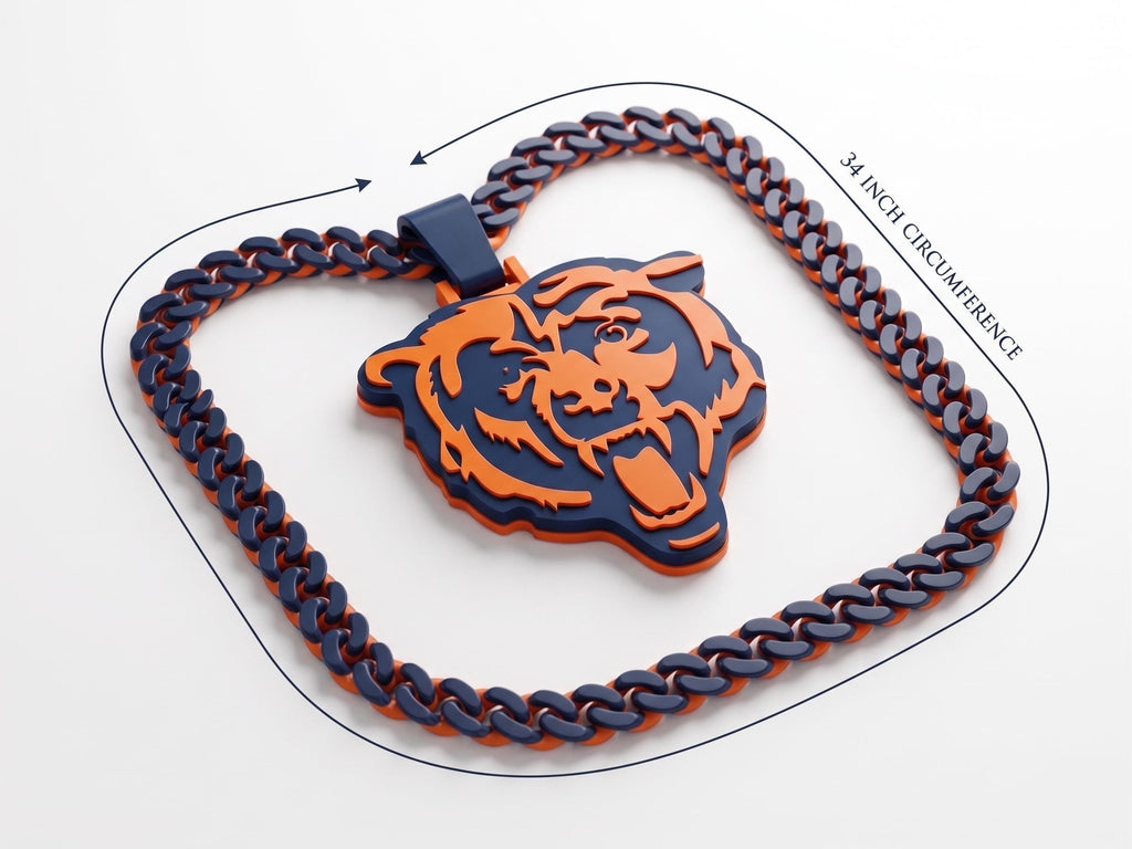 Chicago Bears Necklace | NFL Football Fan Turnover Chain