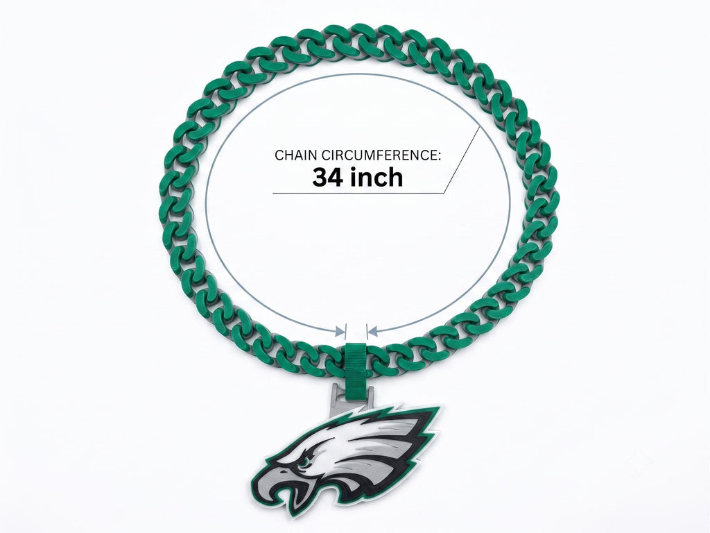 Philadelphia Eagles Chain | Chunky 34 Inch NFL Fan Necklace