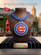 Chicago Cubs 3D Printed Chain Necklace, Large Cubs Logo Pendant, MLB Fan Turnover Chain, Chicago Baseball Gift for Him