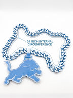 Detroit Lions Turnover Chain | NFL 34" Chunky Honolulu Blue Football Necklace