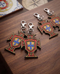 3D Printed Portugal FPF Keychain – Football Fan Gift – Soccer Accessory – Red Gold Team Logo Charm – Handmade World Cup Souvenir – Backpack