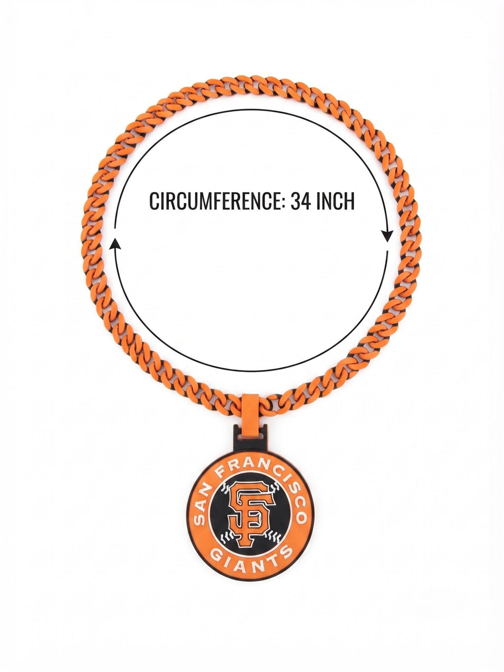 San Francisco Giants Necklace, 3D Printed SF Giants Pendant, MLB Fan Gear, Baseball Jewelry, Giants Baseball Gift, Orange and Black Jewelry