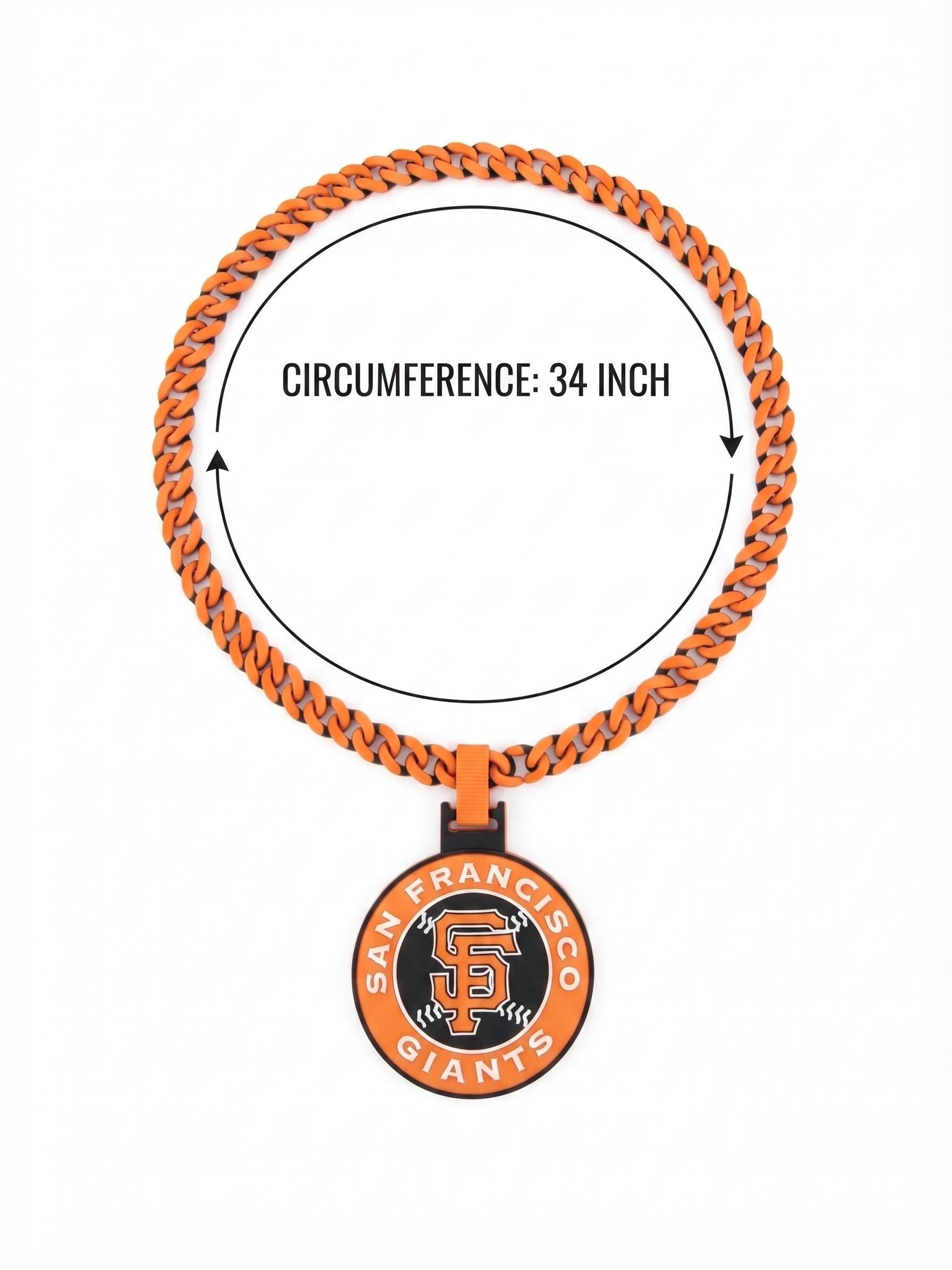 San Francisco Giants Necklace, 3D Printed SF Giants Pendant, MLB Fan Gear, Baseball Jewelry, Giants Baseball Gift, Orange and Black Jewelry