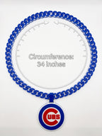 Chicago Cubs 3D Printed Chain Necklace, Large Cubs Logo Pendant, MLB Fan Turnover Chain, Chicago Baseball Gift for Him
