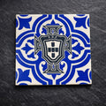 Portugal FPF Azulejo Coaster Set of 4 – 3D Printed Blue White Away Theme – Handmade Football Gift for Fans- Mediterranean Decor – Ronaldo