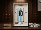 Lionel Messi Argentina 3D Printed Jersey Frame – Premium Desktop Football Decor, Soccer Fan Gift, Layered World Cup Finals WallArt Display