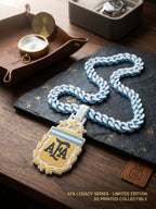 Argentina Triple‑Star Necklace — 3D Printed  AFA Crest Pendant