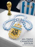 🇦🇷 Argentina Triple‑Star Necklace — 3D Printed Fan Jewelry | World Champions Edition | AFA Crest Pendant