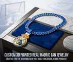 Real Madrid Necklace , 3D Printed Madridista Chain And Pendant- 34 Inch Chain