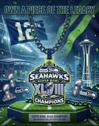 Seattle Seahawks Super Bowl Chain |NFL 34" Fan Necklace & Pendant