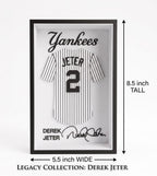 Derek Jeter New York Yankees 3D Printed Jersey Shadow Box – No. 2 "The Captain" – Wall Decor, Desk & Shelf Sports Memorabilia Fan Gift
