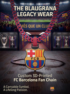 FC Barcelona Fan Chain Necklace | 3D Printed 34-Inch Blaugrana Soccer Pendant | Durable Match Day Gear & Gift for Barça Supporters