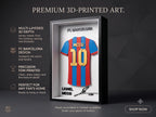 Messi Jersey Shadow Box 3D Printed • Barcelona Jersey Display • Messi Gift for Fans • Football Decor • Lionel Messi • Desk & Shelf Display