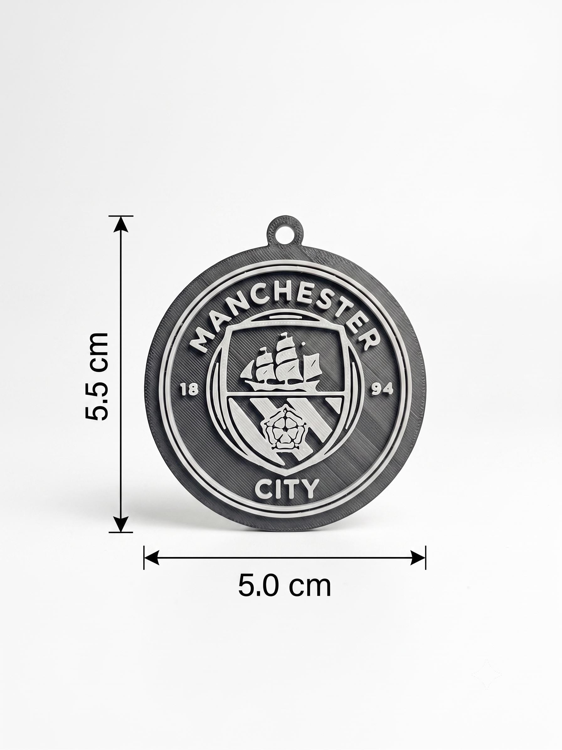 Manchester City 3D Printed Keychain | EPL Football Fan Keyring & Bag Tag | MCFC Soccer Gift for Him | Premier League Champions Memorabilia