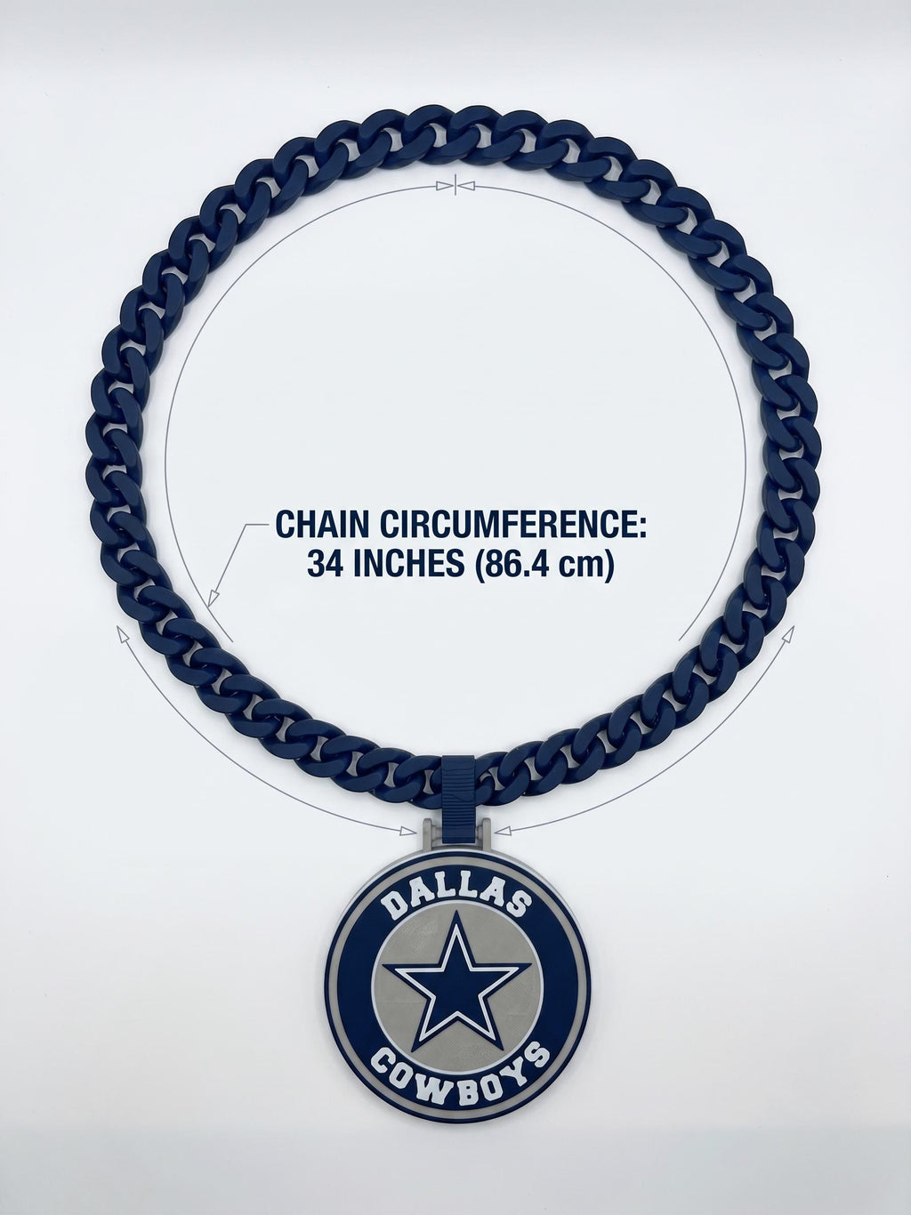 Dallas Cowboys Fan Necklace | NFL Chunky Football Turnover Chain