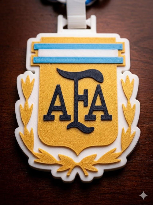 Argentina AFA 3D Printed Necklace & Pendant – Blue White Football Chain – Handmade Soccer Jewelry – Fan Gift for Supporters- La Albiceleste