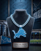 Detroit Lions Turnover Chain | NFL 34" Chunky Honolulu Blue Football Necklace