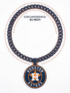 Houston Astros Necklace 34in Chain | 3D Printed MLB Baseball Fan Statement Medallion | Houston Baseball Chain Jewelry Large Pendant Gift