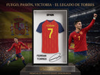 Ferran Torres Spain 3D Printed Jersey Shadow Box | 2026 World Cup Game Winning Goal Scorer Art | Soccer Desk & Wall Decor | Dorm Room