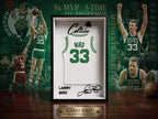 3D Printed Larry Bird Boston Celtics Jersey Shadow Box | NBA Basketball Desk & Wall Decor | Back to School Dorm Room Art | Sports Fan Gift