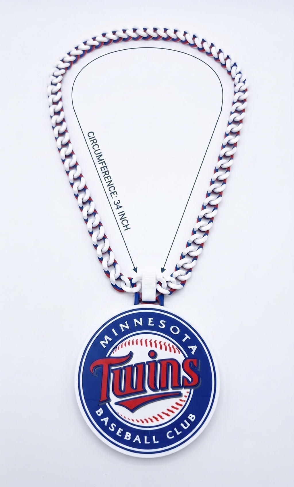 Minnesota Twins 3D Printed Necklace, MLB Fan Gear, Baseball Pendant Jewelry, Custom Sports Chain, Twins Baseball Gift, MLB Team Accessory