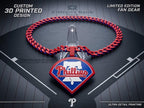 Philadelphia Phillies Chain Necklace | 3D Printed 34-Inch Game Day Phanatic Fan Gear | Citizens Bank Park Tailgate | MLB Logo Pendant
