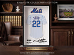 Juan Soto Shadow Box, NY Mets 3D Printed Baseball Jersey, New York Mets Desk Decor, MLB Sports Memorabilia Art, Unique Baseball Gift