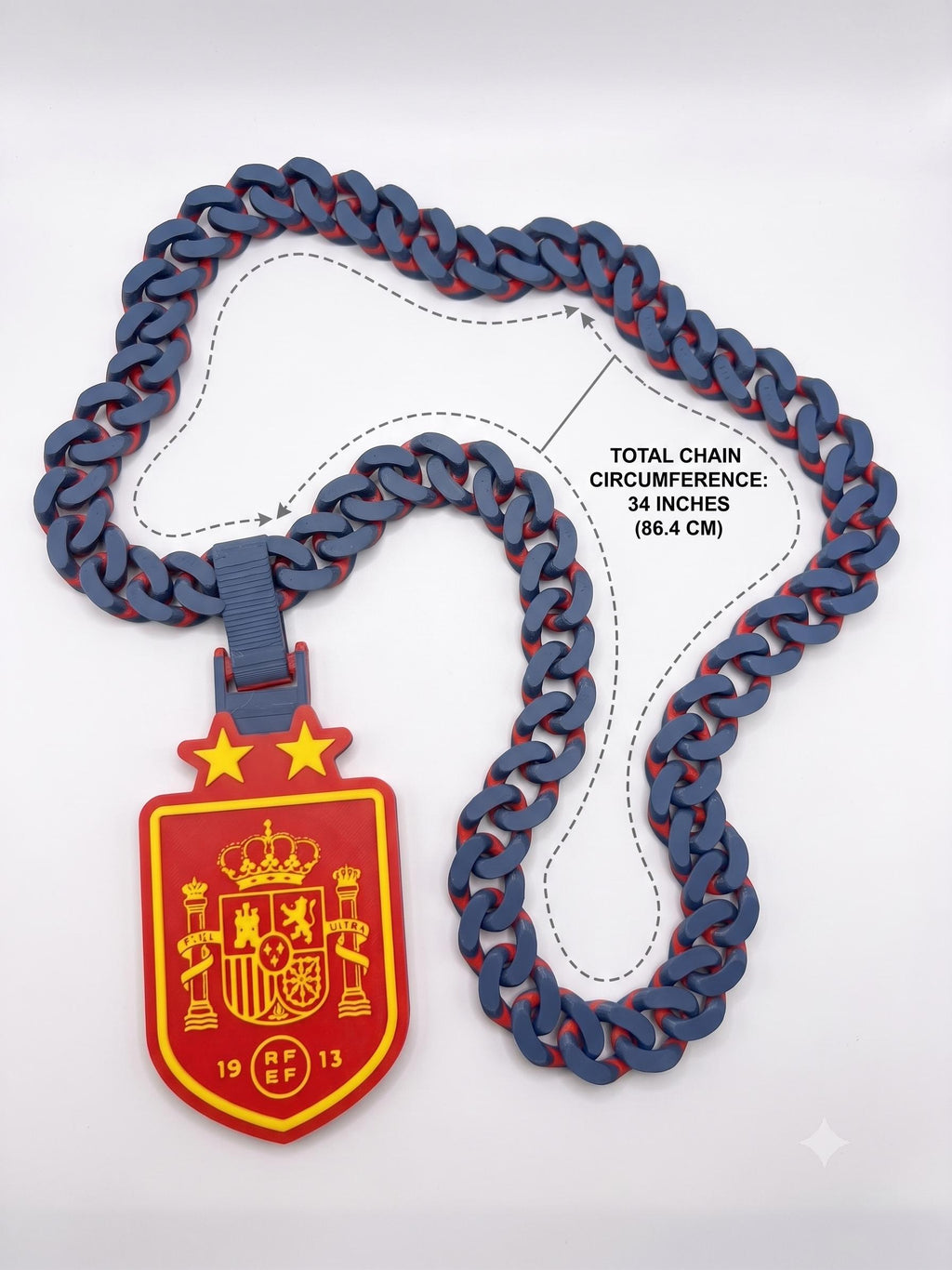 3D Printed España Spain Football Necklace | 2 Stars 2026 World Cup Champions | Lamine Yamal Fan Gift | Espana National Team Soccer Chain