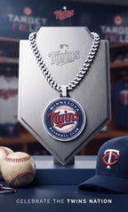 Minnesota Twins 3D Printed Necklace, MLB Fan Gear, Baseball Pendant Jewelry, Custom Sports Chain, Twins Baseball Gift, MLB Team Accessory