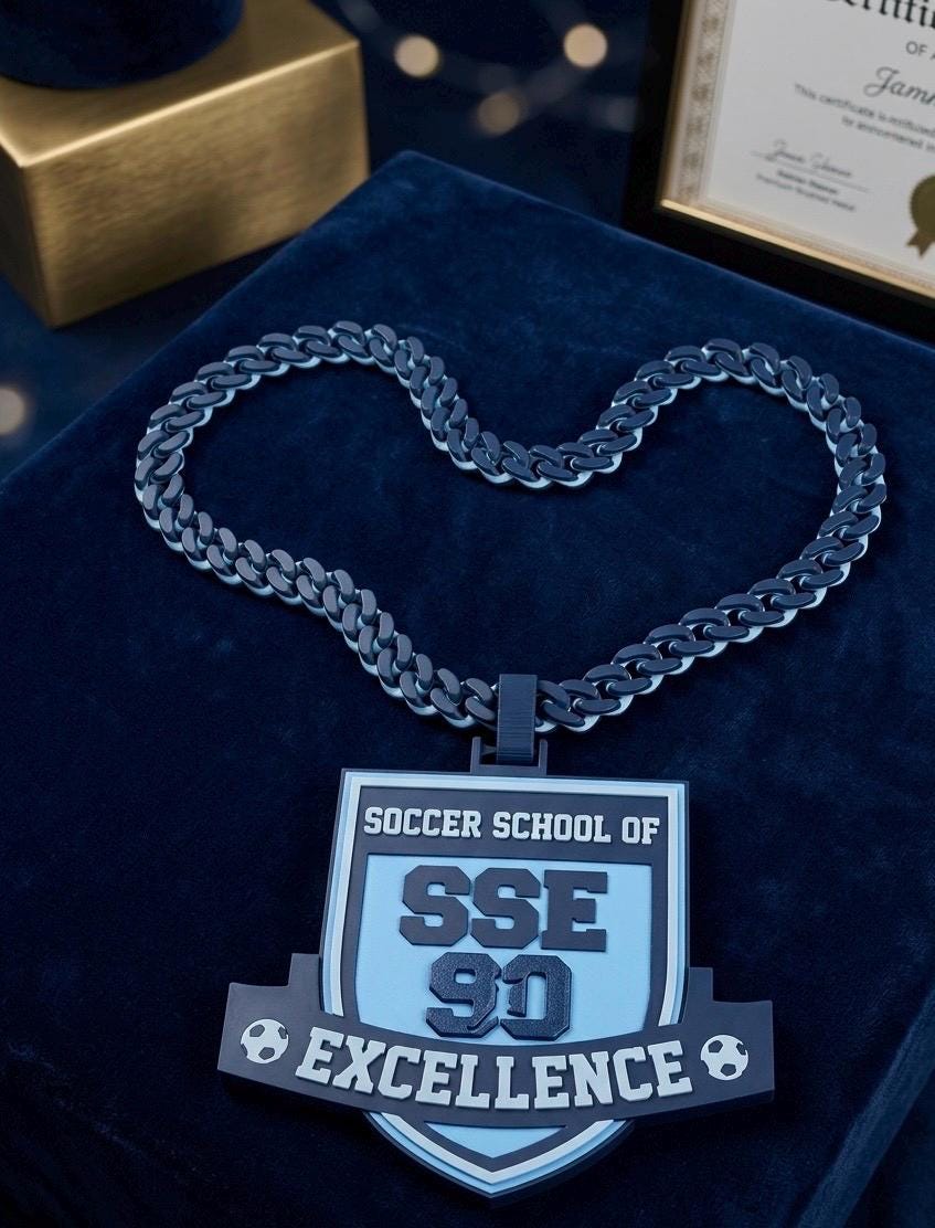 Custom 3D Printed with your Team Logo Pendant & Chain – Sports Award, MVP Gift, Player Recognition Necklace, Home run celebration, Coach