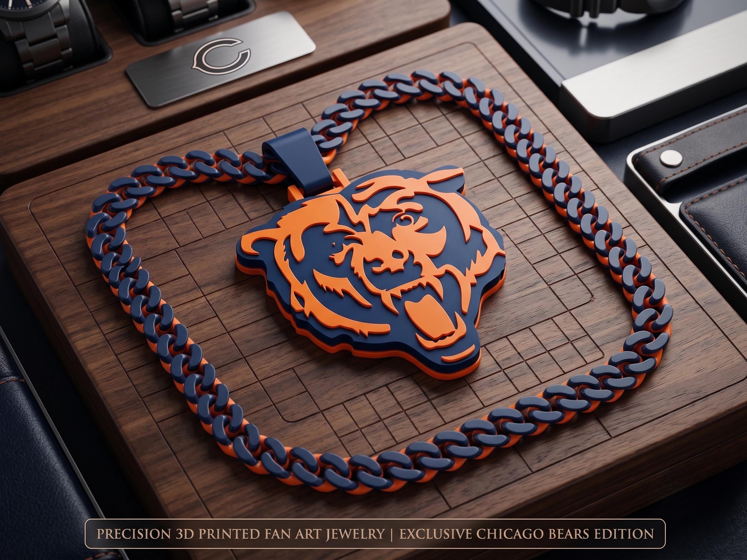 Chicago Bears Necklace | NFL Football Fan Turnover Chain