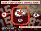 KC Chiefs Necklace | NFL Kansas City Arrowhead Pendant & 34" Chunky Chain
