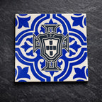 Portugal FPF Azulejo Coaster Set of 4 – 3D Printed Blue White Away Theme – Handmade Football Gift for Fans- Mediterranean Decor – Ronaldo