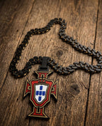 Portugal FPF 3D Printed Necklace & Pendant – Red Green or Black Chain – Handmade Football Jewelry – Fan Gift Inspired by Ronaldo – World Cup